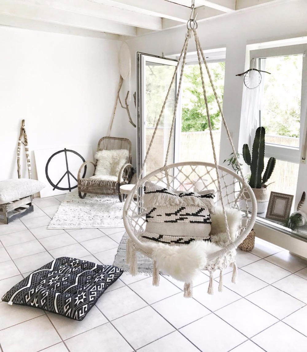 Outdoor Furniture Kids - 2025 Nordic Garden Handmade Knitted Round