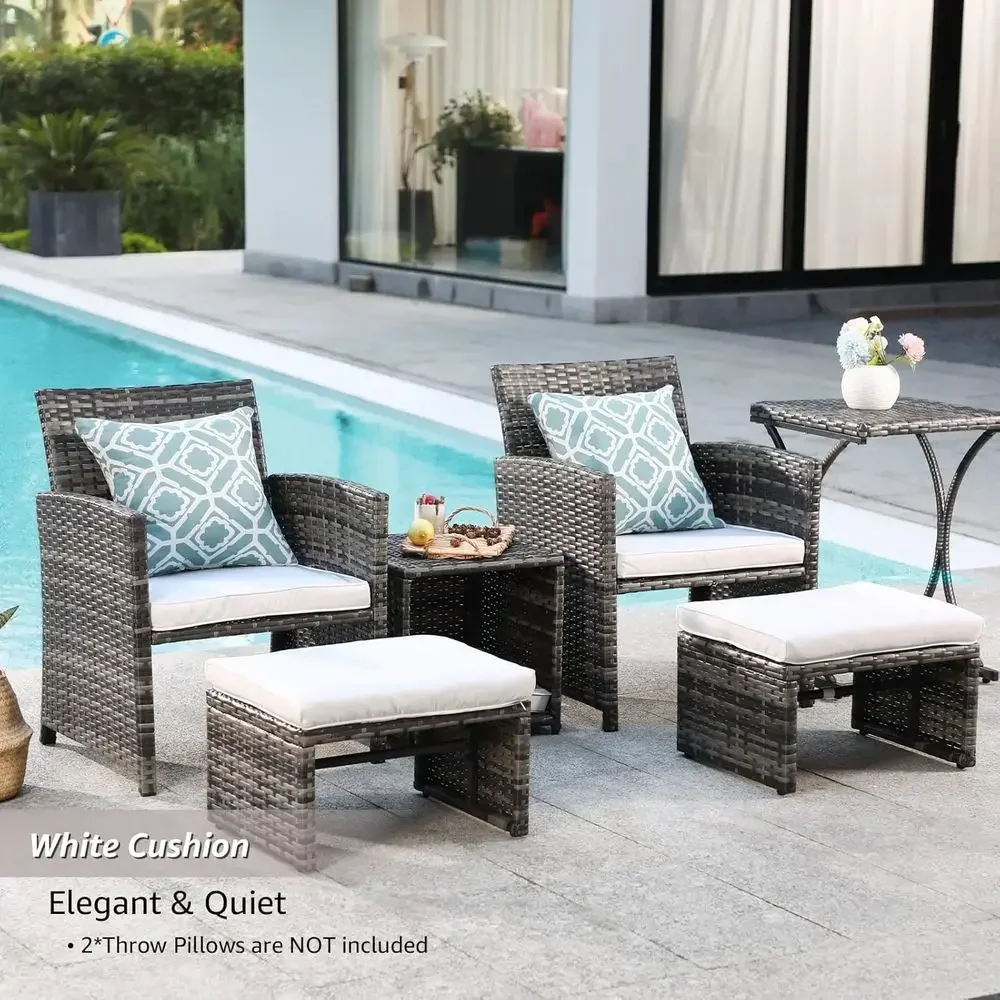 6-Piece Outdoor Grey Wicker Pa - Outdoor Furniture Grey review and price