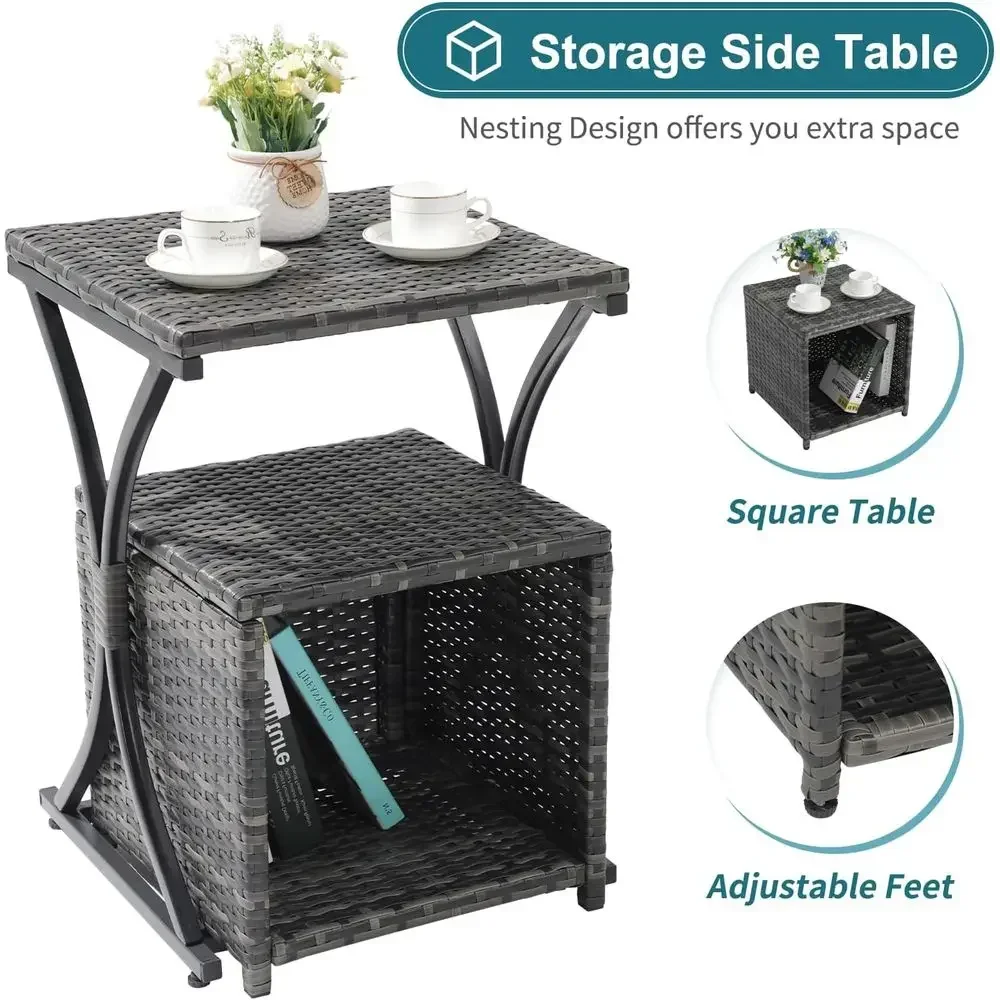 6-Piece Outdoor Grey Wicker Pa - Outdoor Furniture Grey review and price