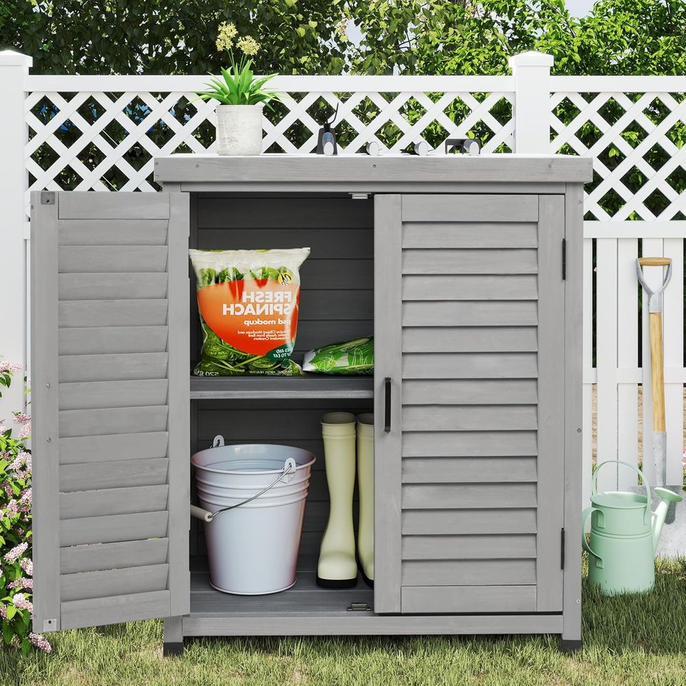 Outdoor Storage Cabinet & Pott - Outdoor Furniture Bench review and price