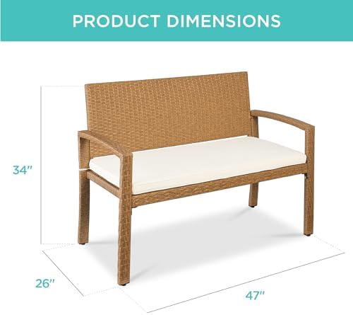 Outdoor Bench 2-Person Wicker  - Outdoor Furniture Bench review and price
