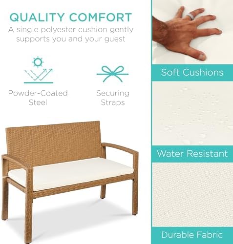 Outdoor Bench 2-Person Wicker  - Outdoor Furniture Bench review and price