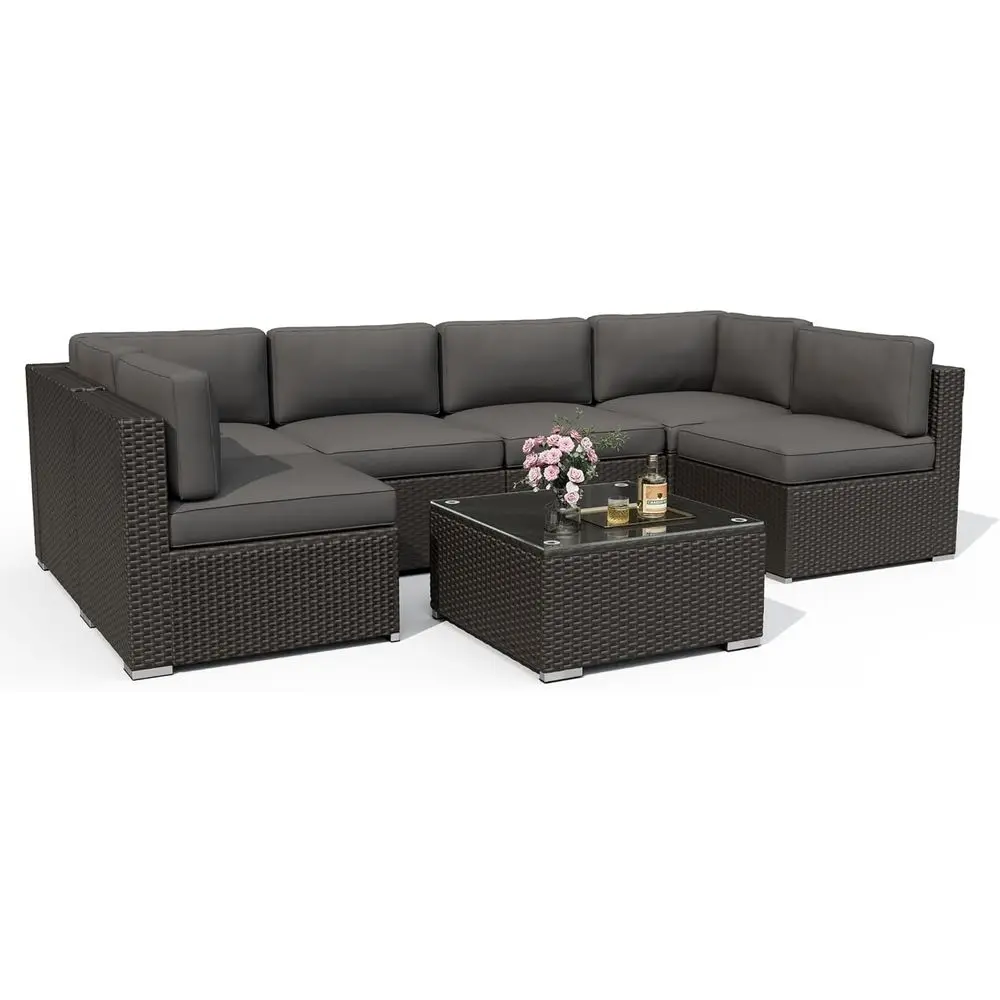 7-Piece Outdoor Patio Furnitur - Outdoor Furniture Grey review and price