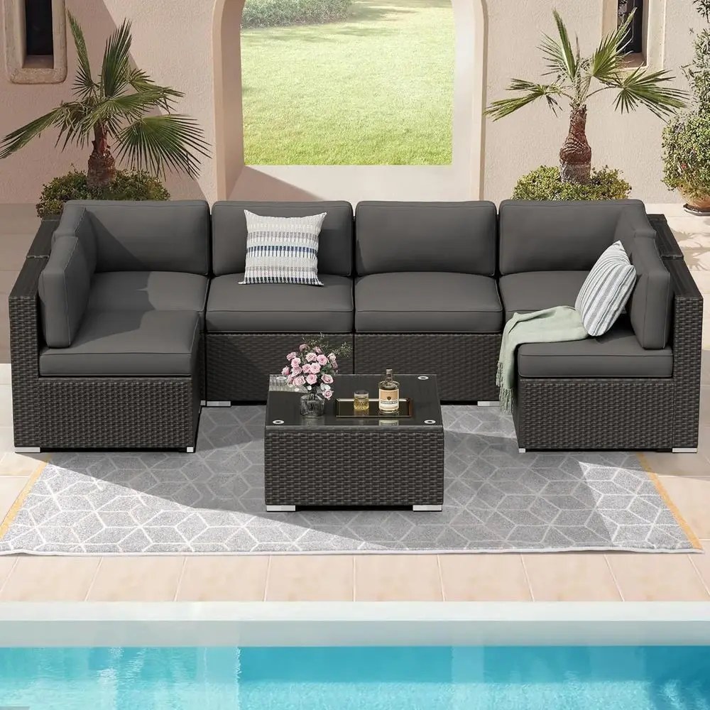 7-Piece Outdoor Patio Furnitur - Outdoor Furniture Grey review and price