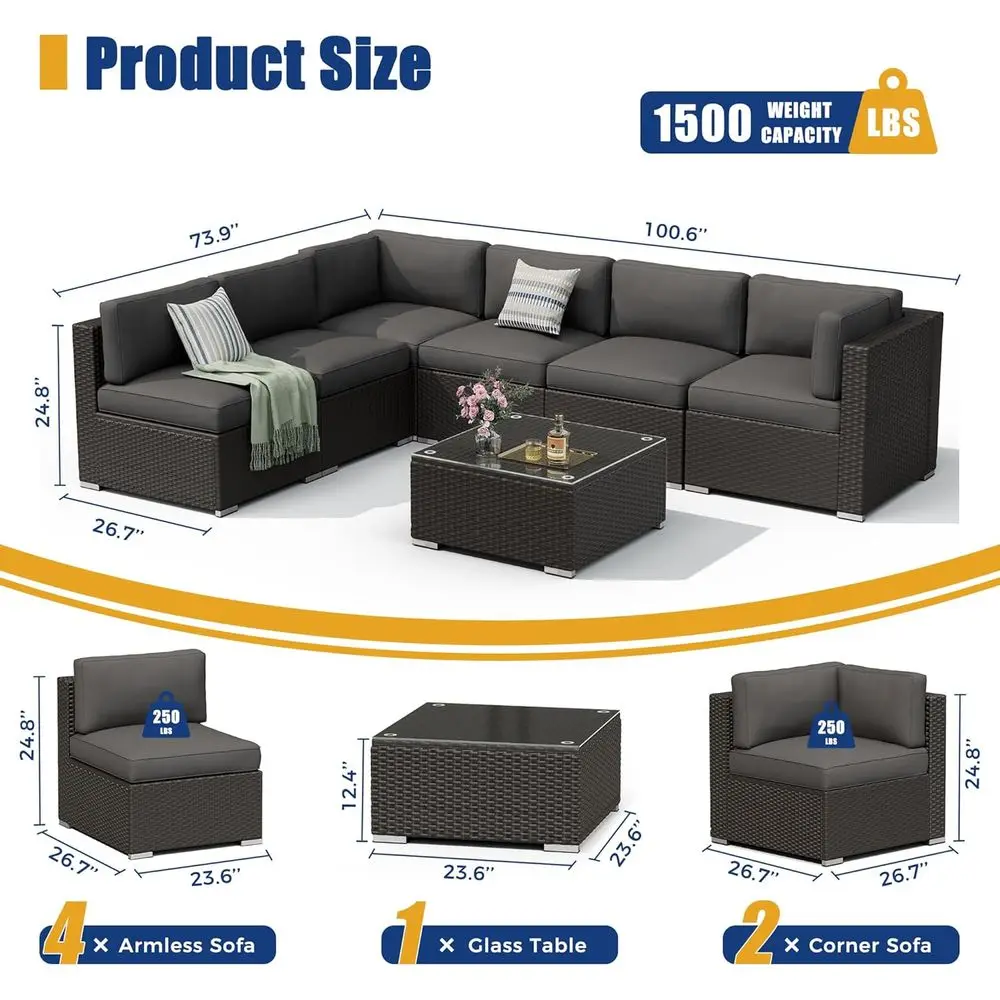 7-Piece Outdoor Patio Furnitur - Outdoor Furniture Grey review and price