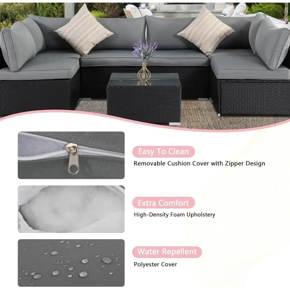 All-Weather Outdoor Wicker Sec - Outdoor Furniture Grey review and price