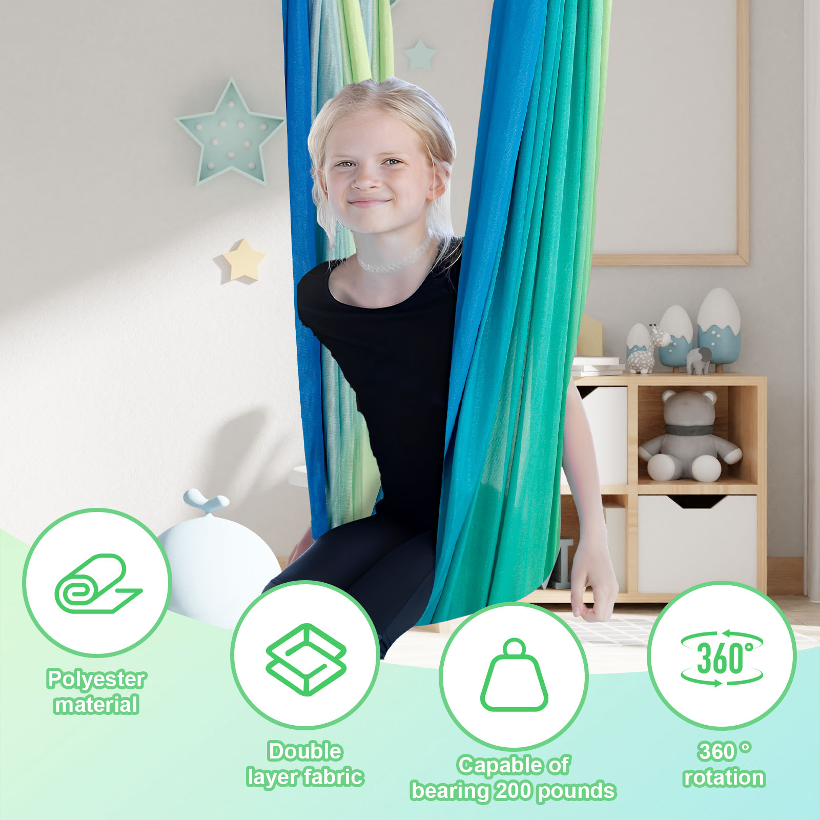 Kids Sensory Swings Double Lay - Outdoor Furniture Kids review and price