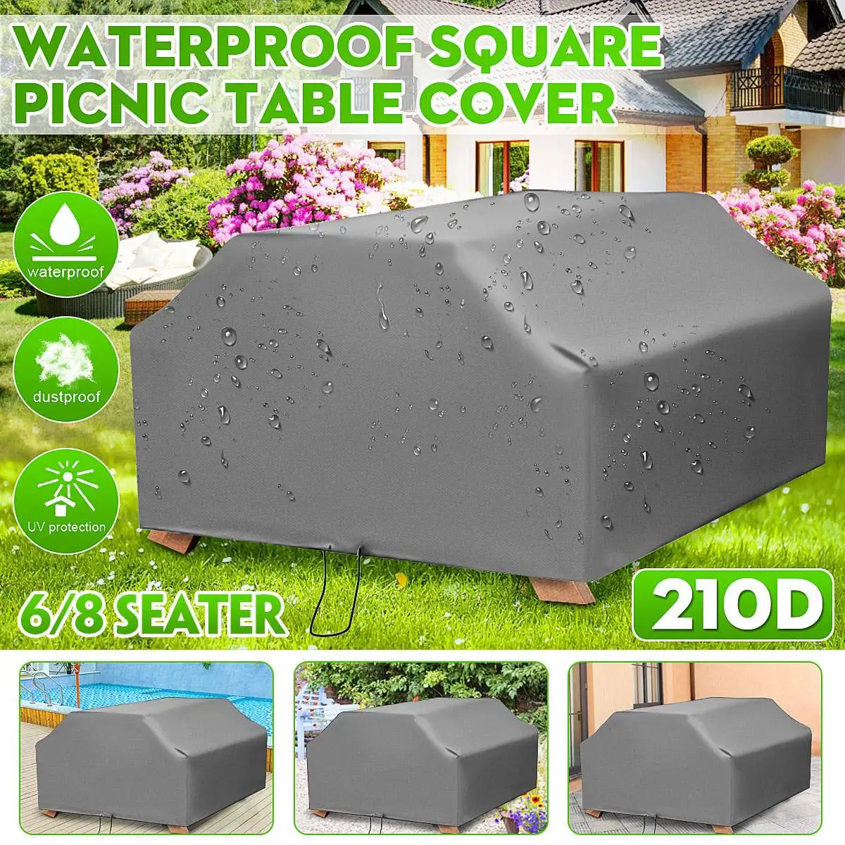 210D For 6/8 Seater Picnic Tab - Outdoor Furniture Grey review and price