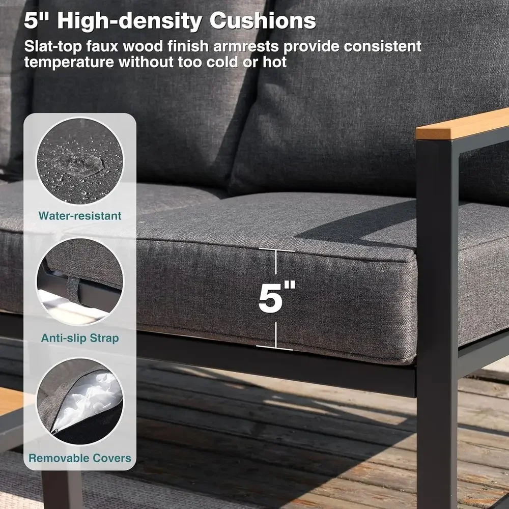 6-Piece Outdoor Sectional Sofa - Outdoor Furniture Grey review and price