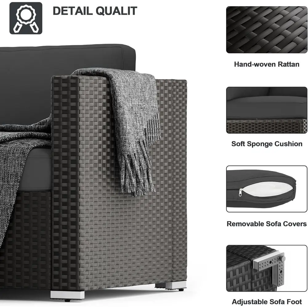 7-Piece Grey Outdoor Sectional - Outdoor Furniture Grey review and price