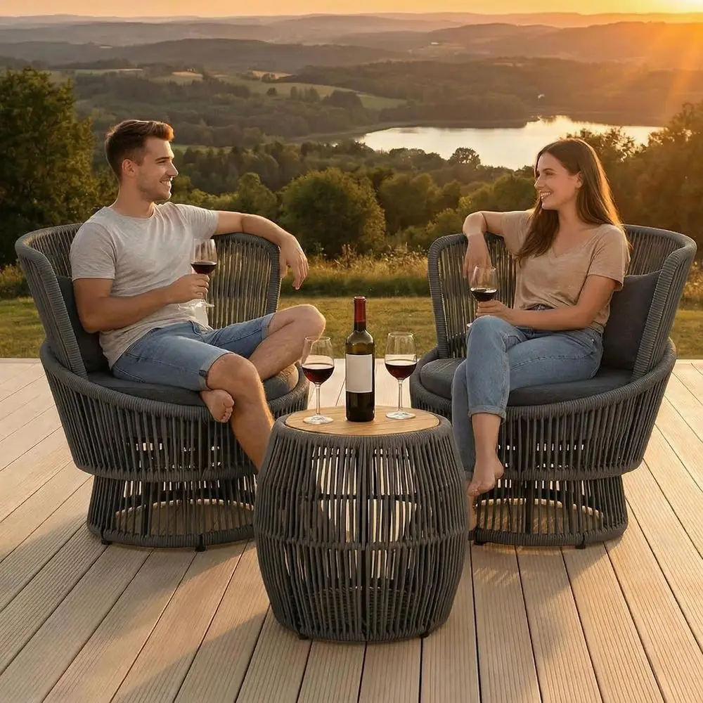 2-Piece Outdoor Swivel Rocker  - Outdoor Furniture Grey review and price