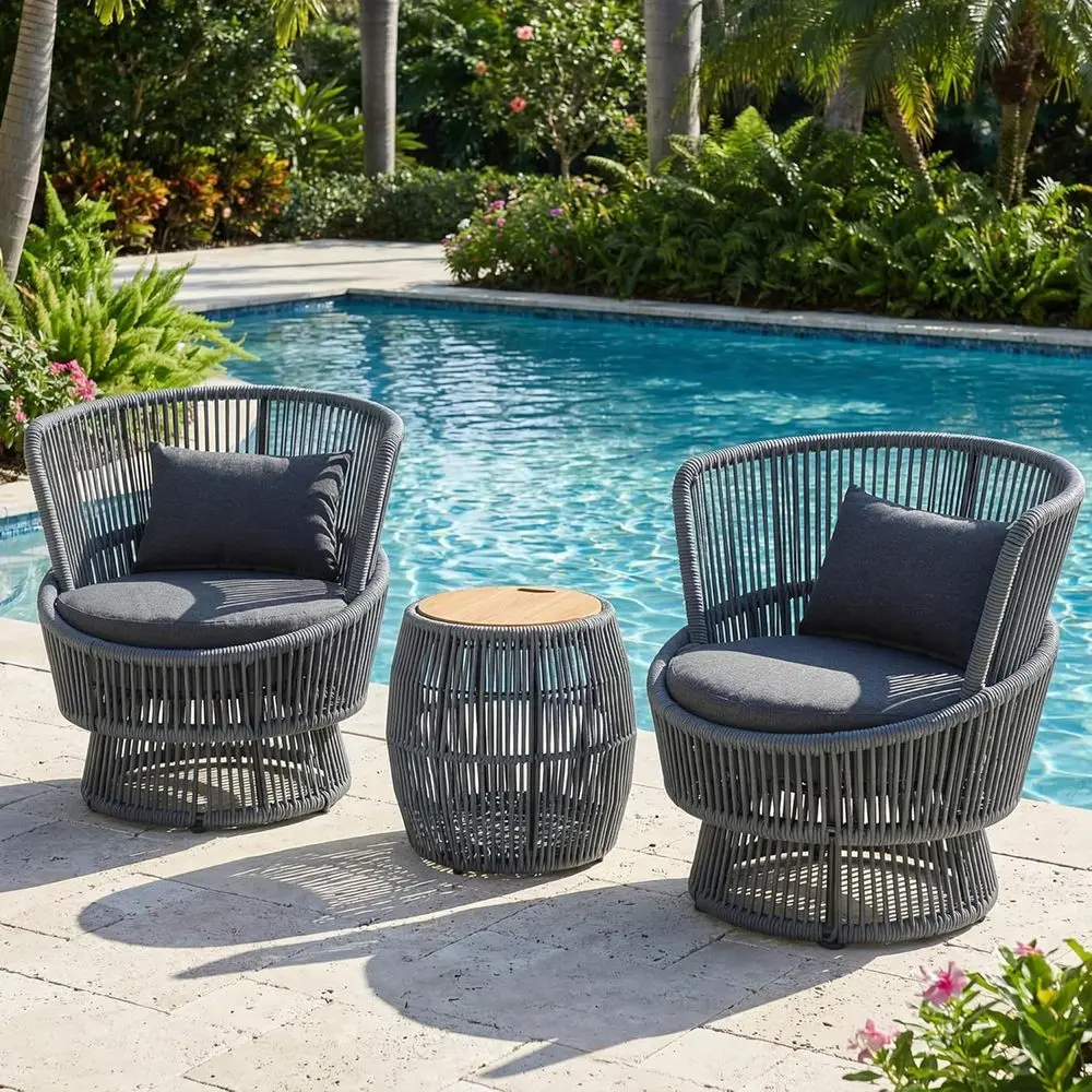 2-Piece Outdoor Swivel Rocker  - Outdoor Furniture Grey review and price
