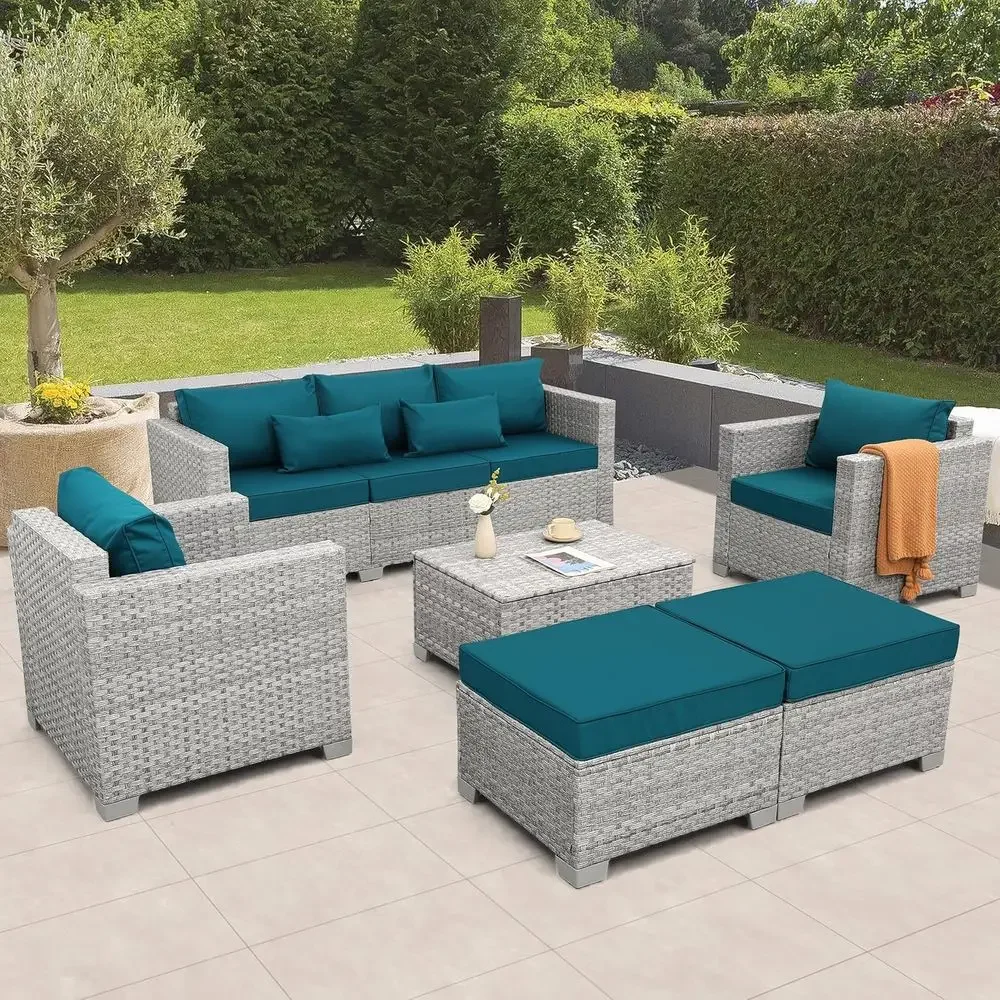 6-Piece Grey Wicker Outdoor Pa - Outdoor Furniture Grey review and price