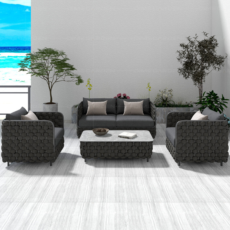 3-Seater Outdoor Rattan Sofa S - Outdoor Furniture Grey review and price
