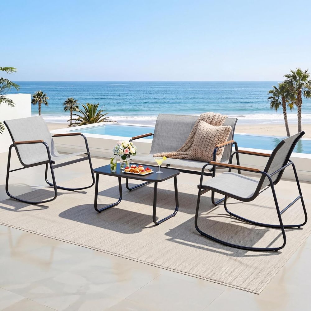 4-Piece Outdoor Patio Furnitur - Outdoor Furniture Grey review and price