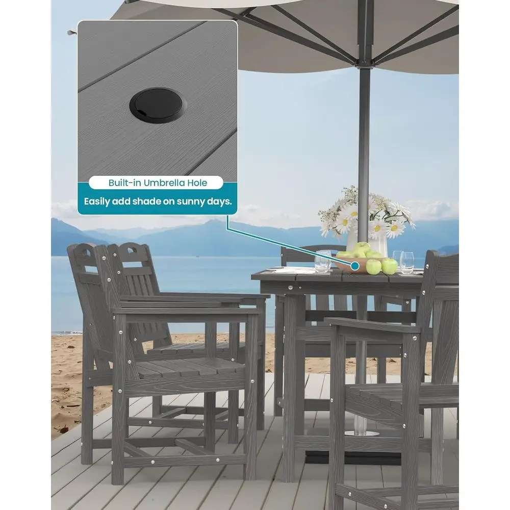 All-Weather HDPE Patio Dining  - Outdoor Furniture Grey review and price