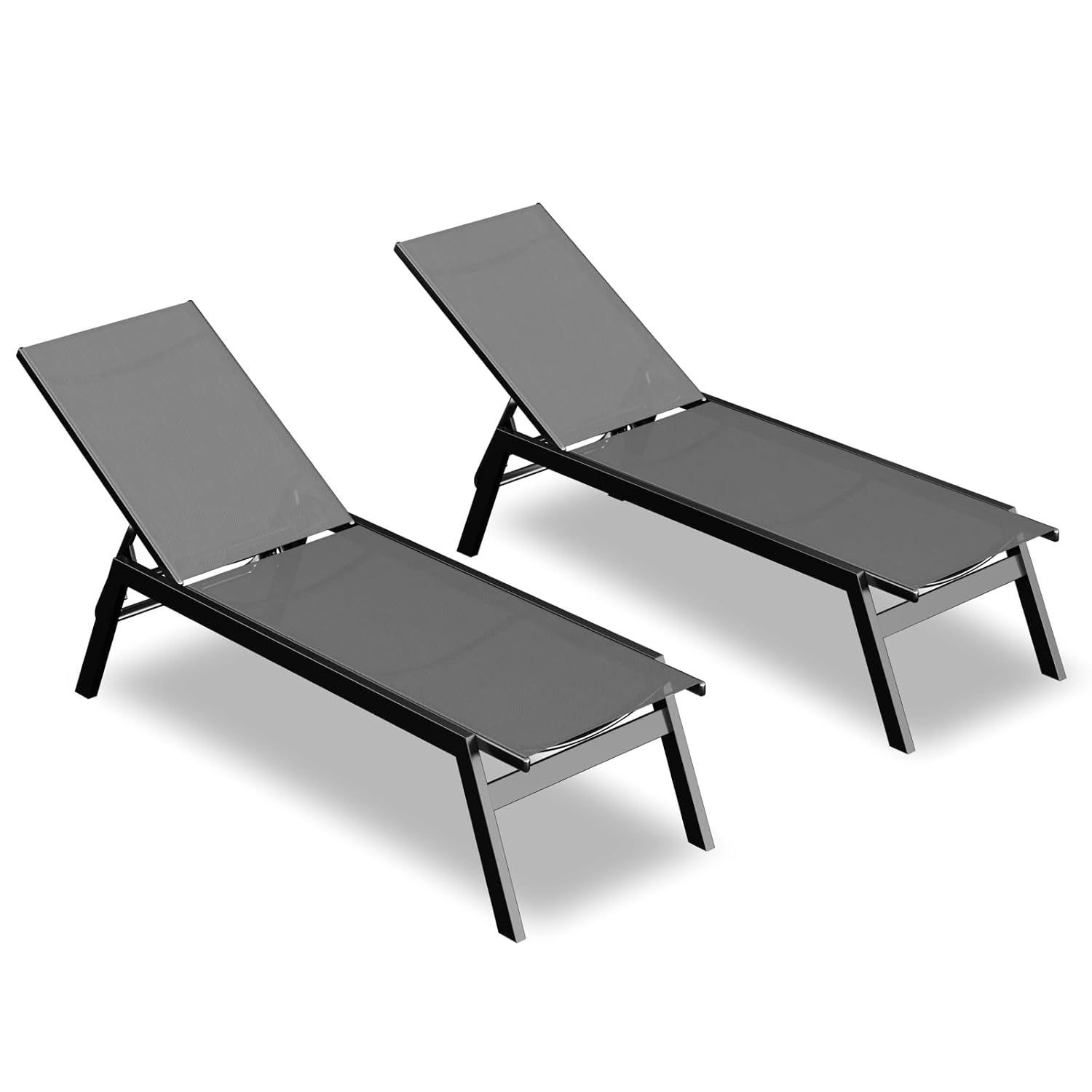 Aluminum Chaise Lounge Set 2,T - Outdoor Furniture Grey review and price