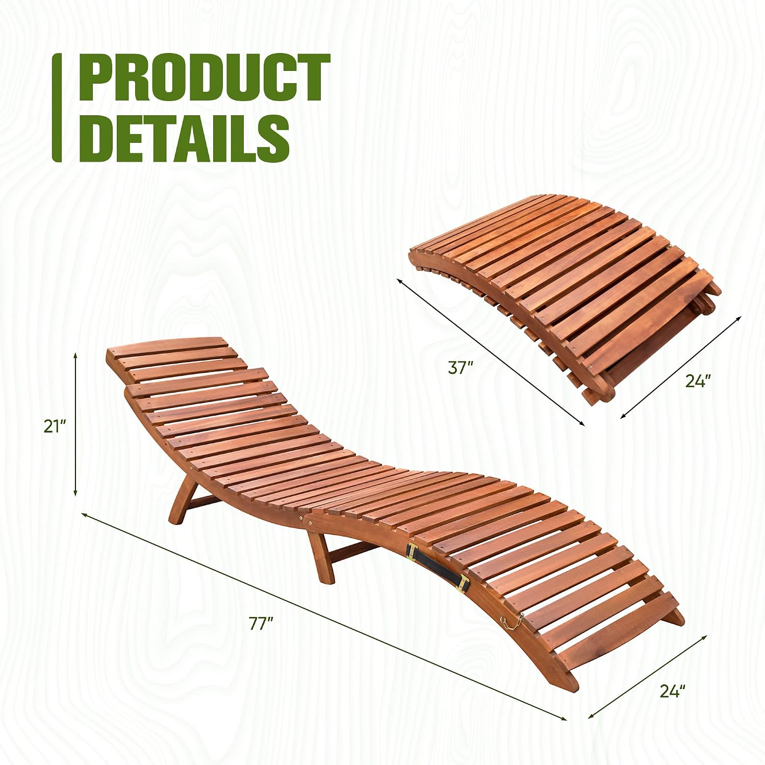Acacia Wood Folding Lounge Cha - Outdoor Furniture For Pool review and price