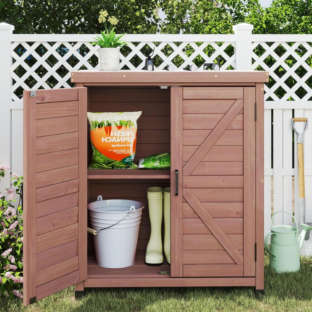 Outdoor Storage Cabinet & Pott - Outdoor Furniture Bench review and price