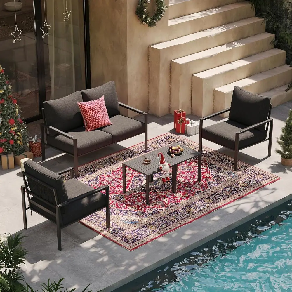 5-Piece Outdoor Patio Furnitur - Outdoor Furniture Grey review and price