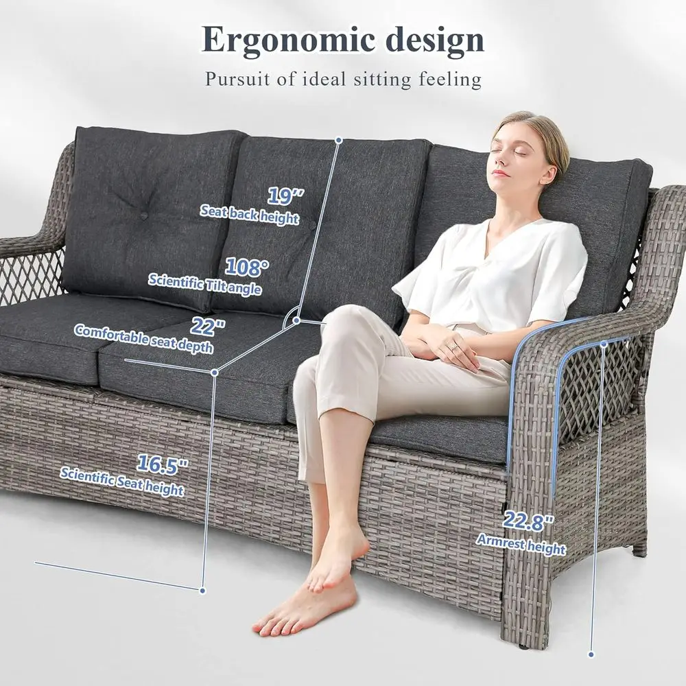 6-Piece Grey Outdoor Wicker Pa - Outdoor Furniture Grey review and price