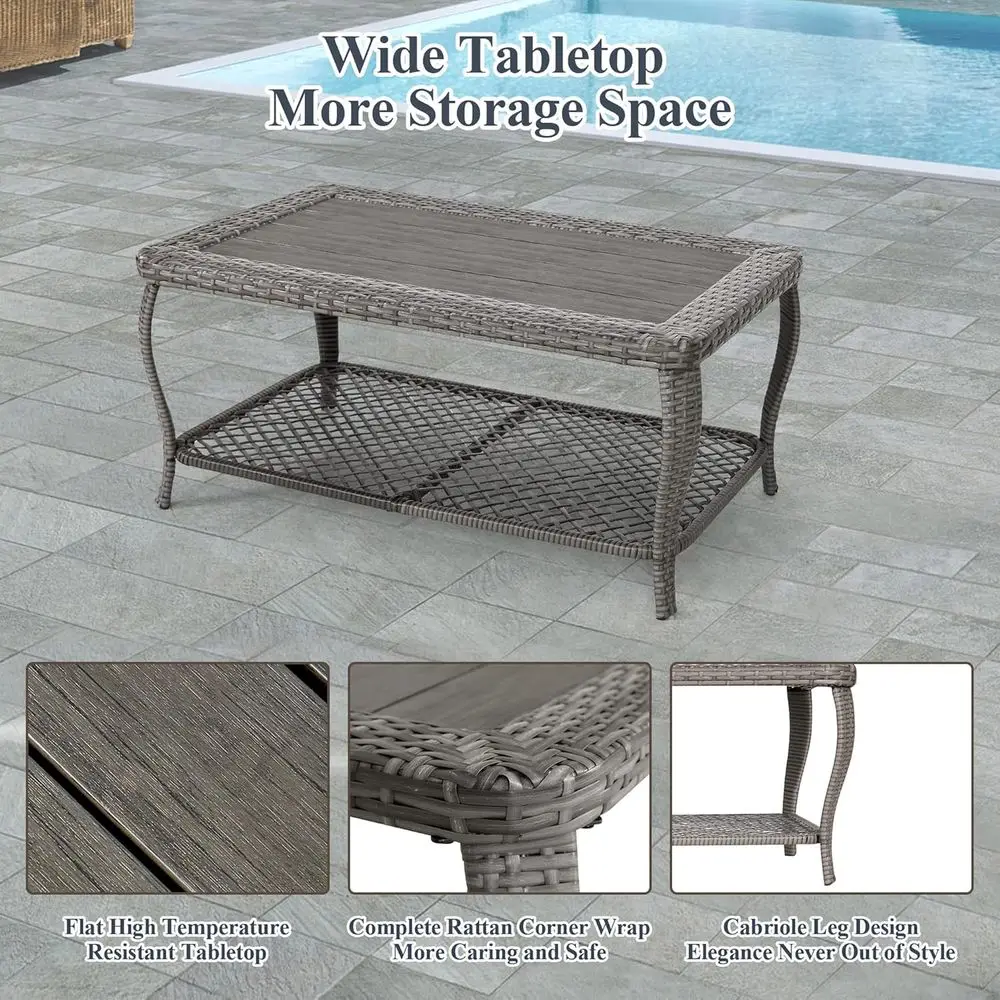 6-Piece Grey Outdoor Wicker Pa - Outdoor Furniture Grey review and price