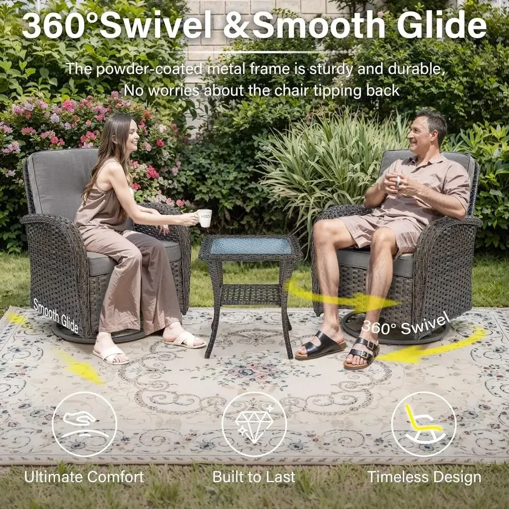 2-Piece Outdoor Swivel Rocking - Outdoor Furniture Grey review and price