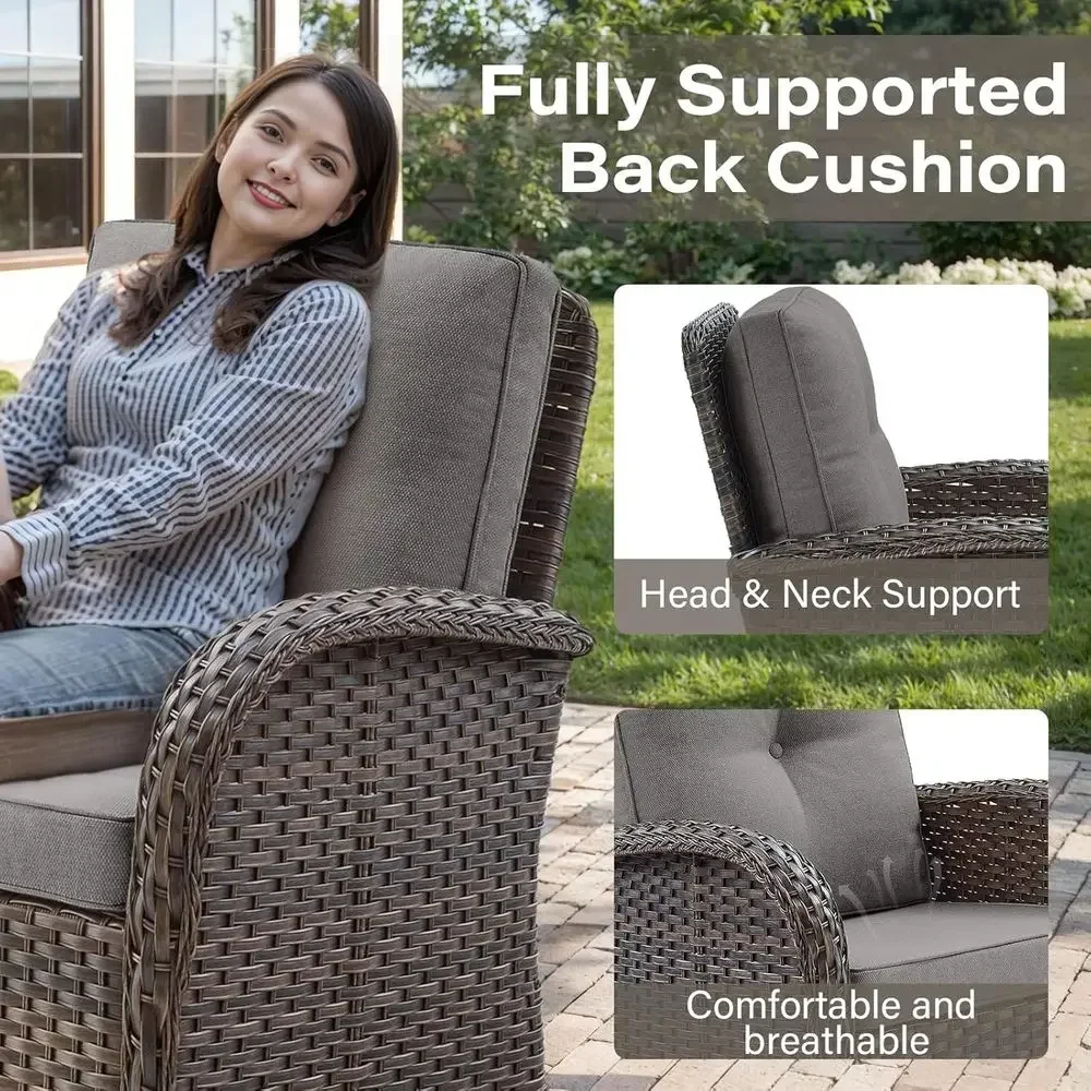 2-Piece Outdoor Swivel Rocking - Outdoor Furniture Grey review and price
